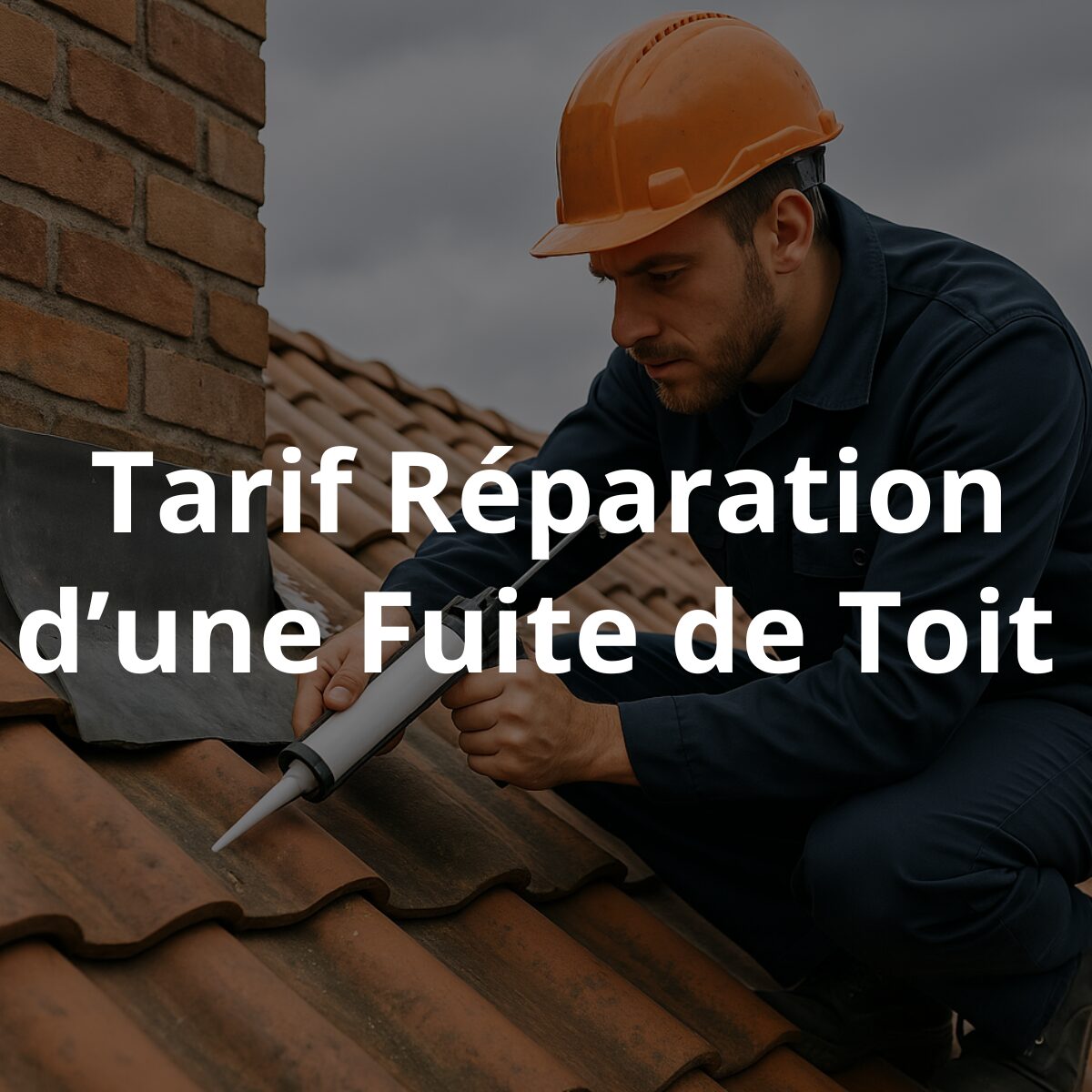 Un couvreur en train de réparer une fuite sur une toiture en tuile