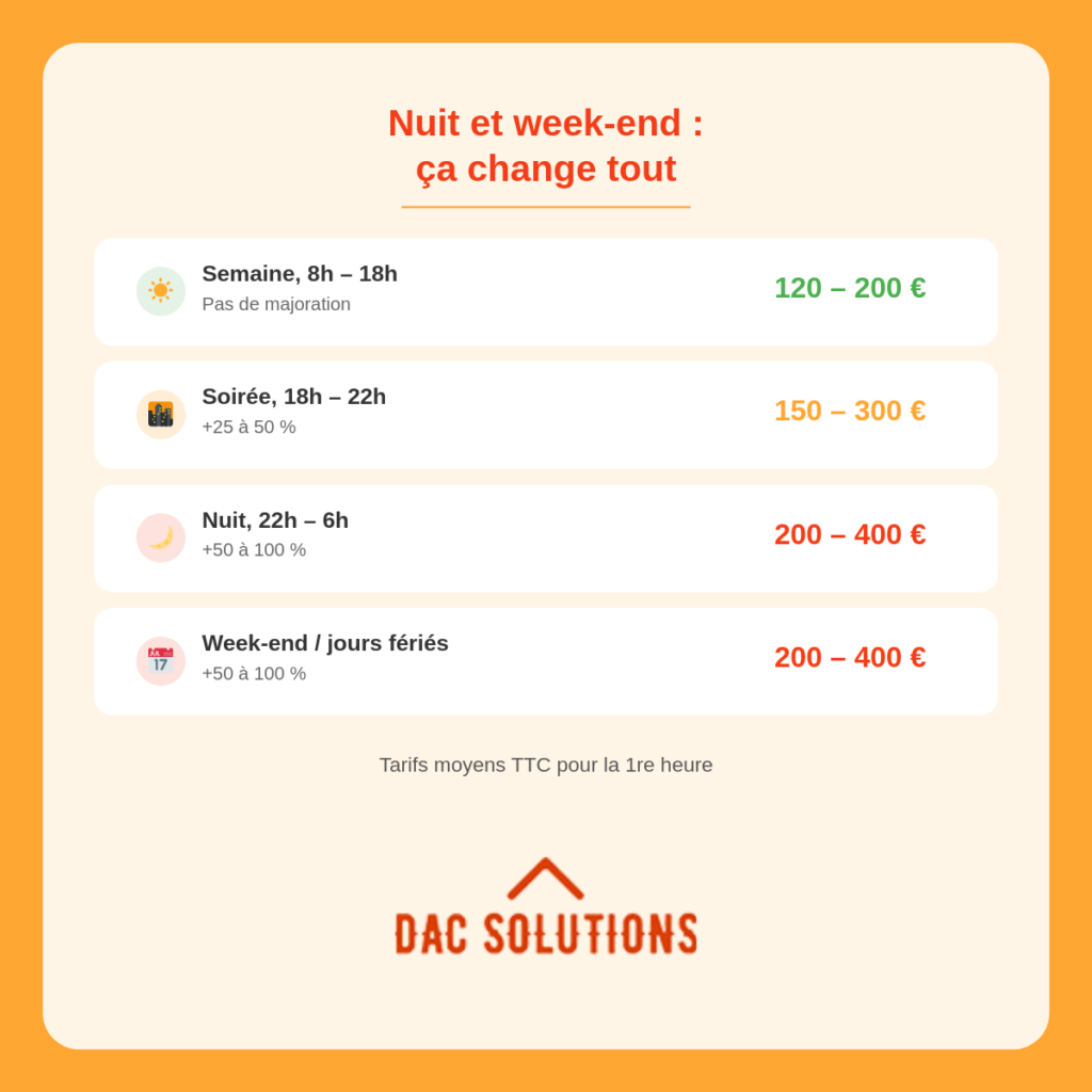 Les majorations des tarifs des couvreurs appelés en urgence